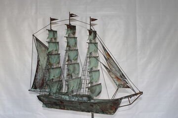  Handmade Copper Clipper Ship Wearthervane